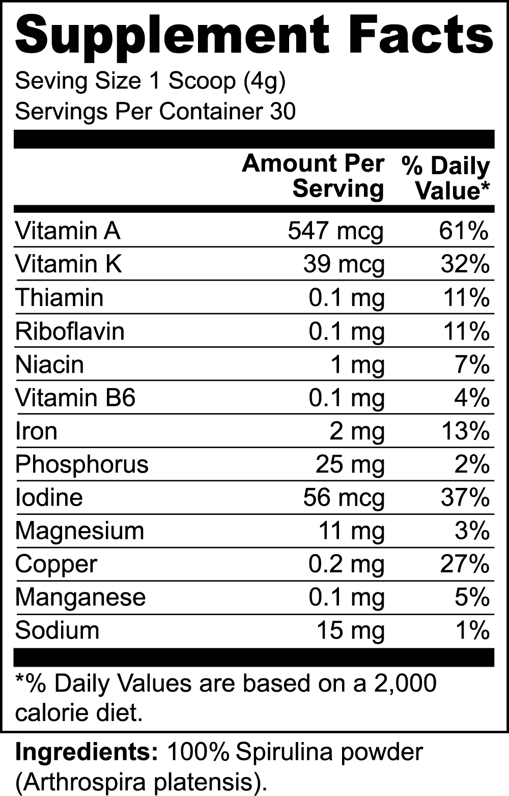 From The Planet Organic Spirulina Powder